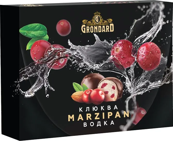  TM Grondard       (10186) Конфеты глазированные Марципановые Клюква и Водка, 98г  в Шарыпове
