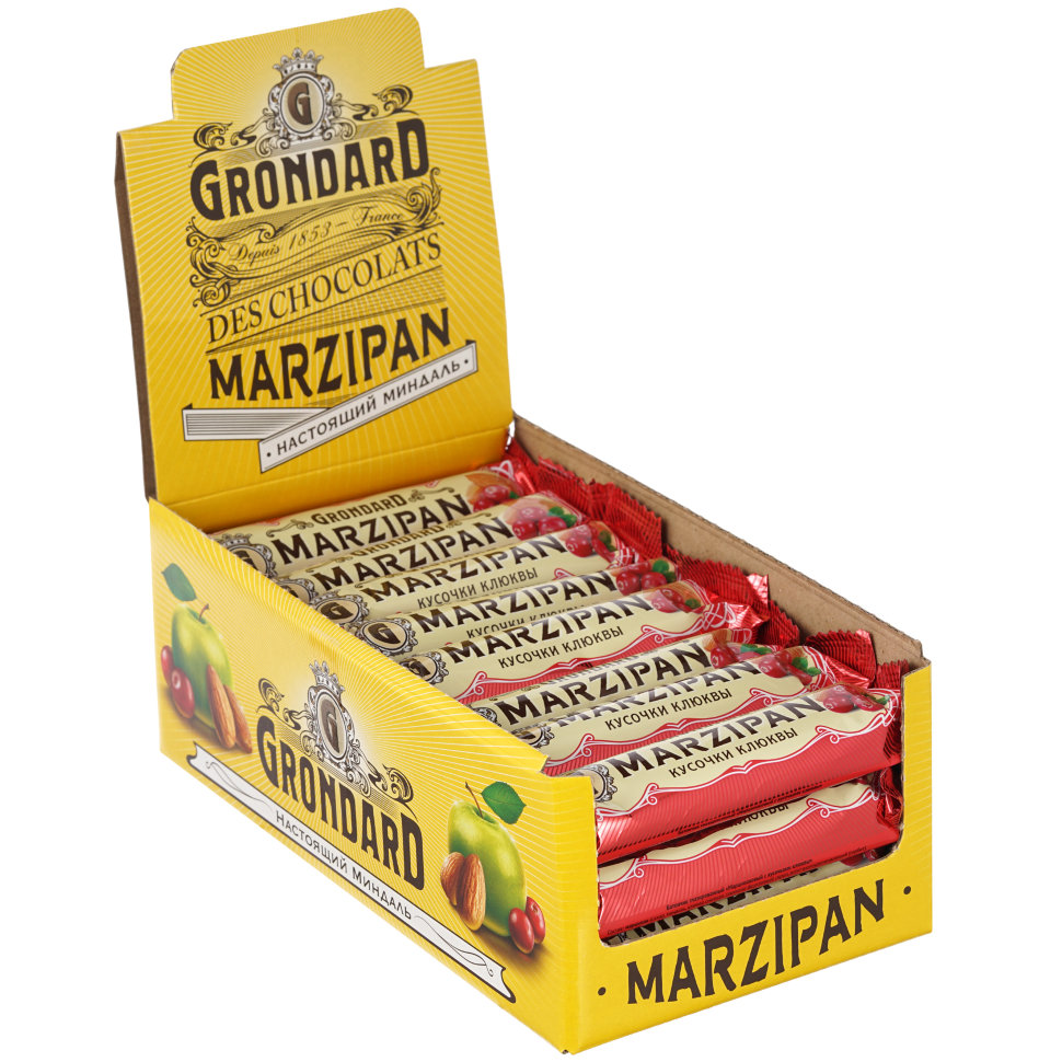  TM Grondard     (8415) Батончики глазированные Марципановые Клюква, (24шт по 50г)    в Шарыпове