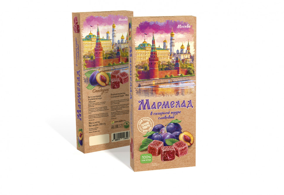  Сладарт Мармелад Сливовый МОСКВА в сахарной пудре (642), 200г   в Шарыпове