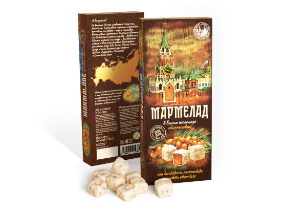 №2 Сладарт Мармелад Облепиховый в белом шоколаде МОСКВА, 150г в Шарыпове